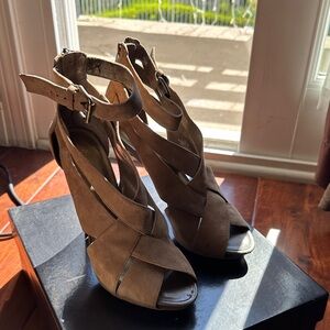 BCBG Paris Tan Strappy Heels